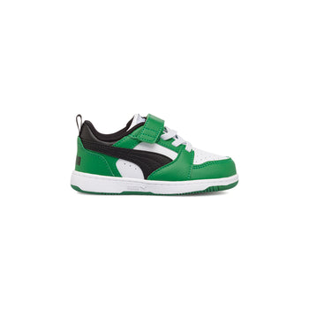 Sneakers primi passi bianche e verdi da bambino Puma Rebound V6 Lo AC+ Inf, Brand, SKU s332500094, Immagine 0